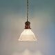 Large Holophane pendant light in clear grooved glass, 1920-30
