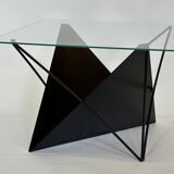 Vintage coffee table steel wire  eclectic 80s design