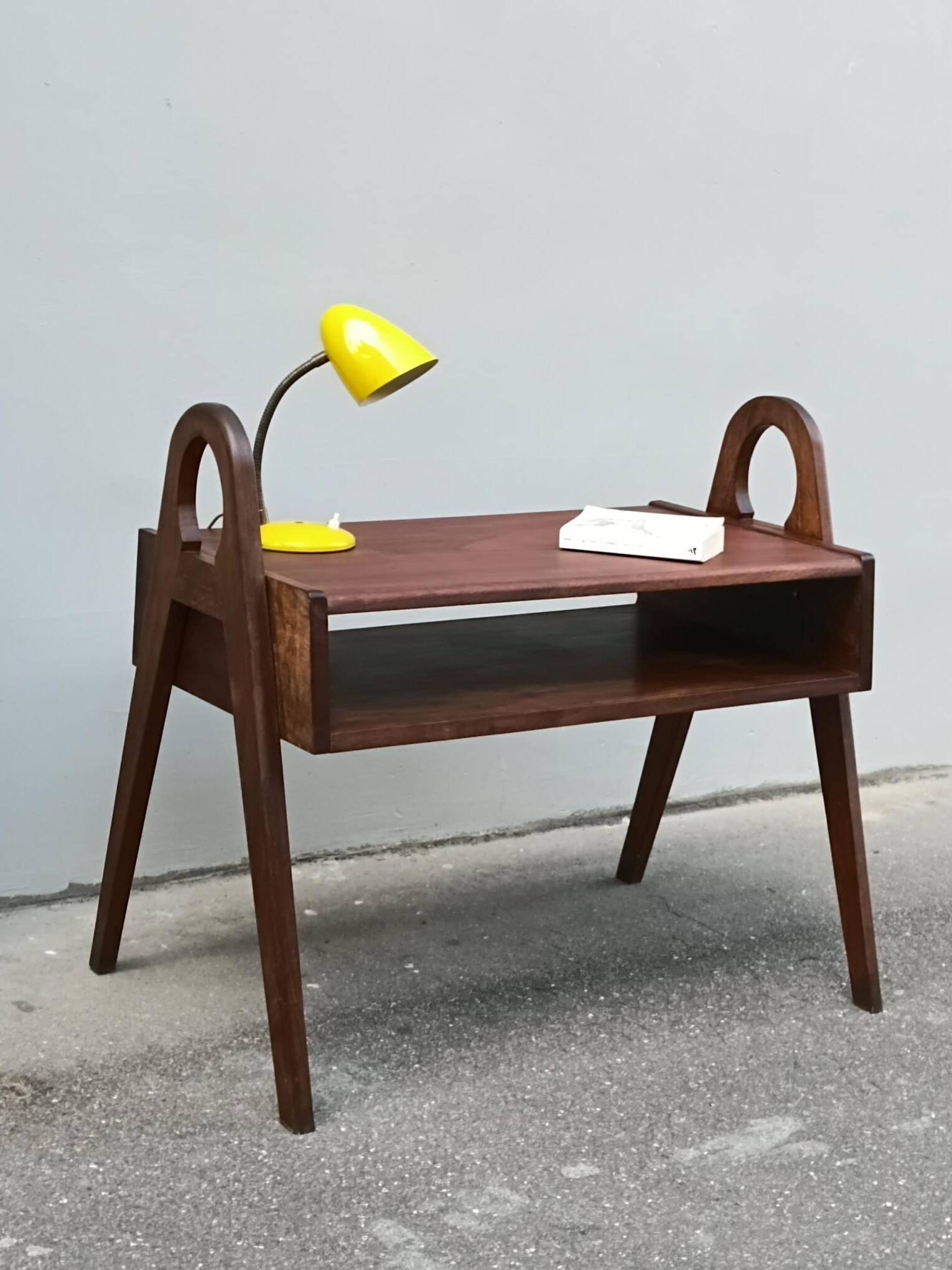 1950s solid wood side table