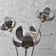 Large lamp on foot / Lamplamp flowers stainless and chrome / Vintage 1960 - 1970
