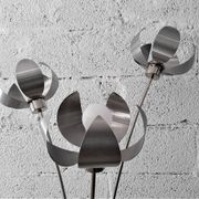 Large lamp on foot / Lamplamp flowers stainless and chrome / Vintage 1960 - 1970