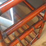 Rattan and leather shelf 1970
