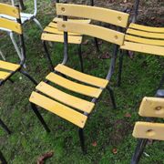 Set of 13 garden chairs made of iron slats and tubes