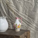 Mini vase with stylised flowers in green and yellow roses, H15.5.