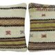 Set of 2 vintage kilim cushion covers 41x41 cm