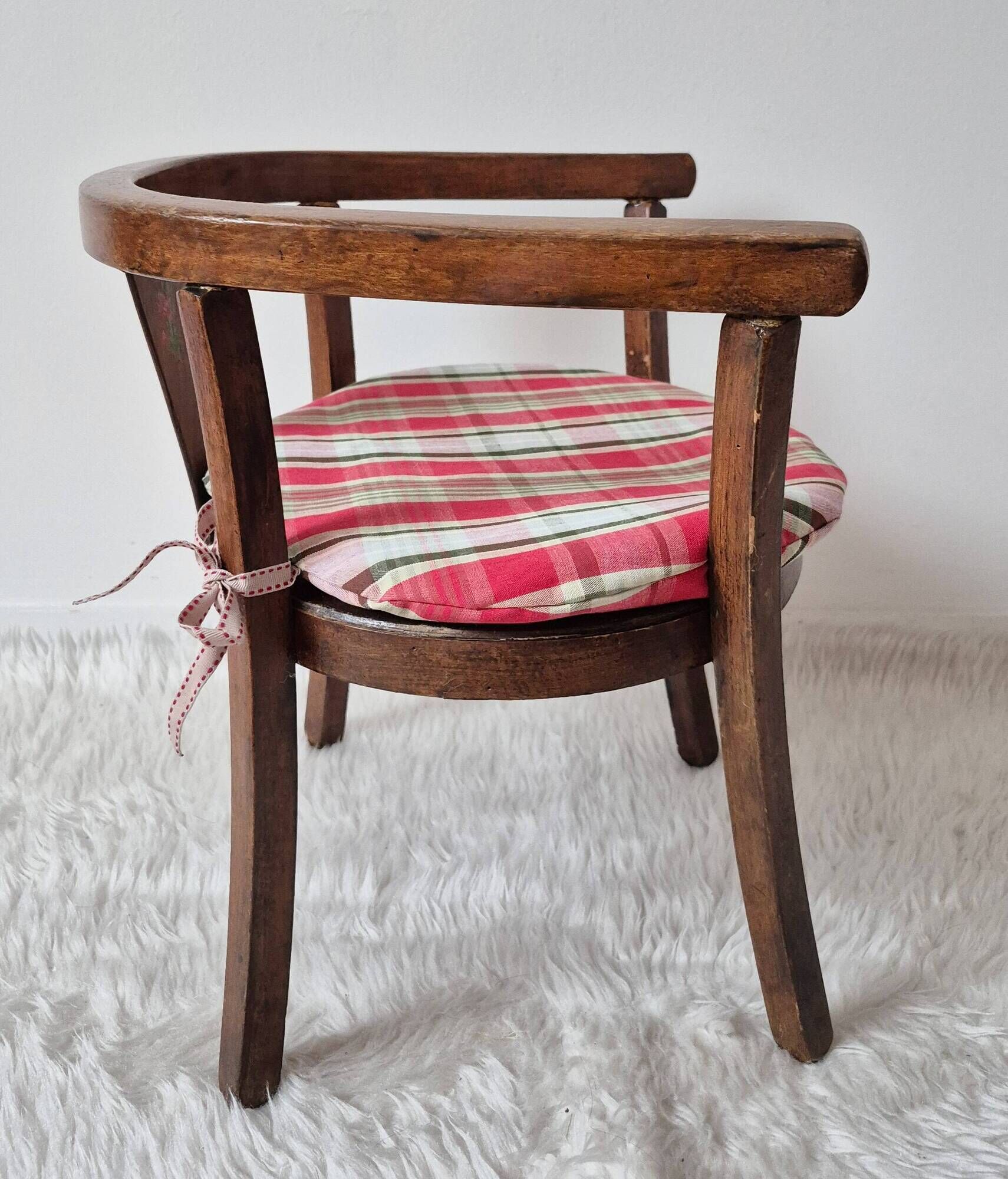Vintage 1960s  turned wooden children's armchair