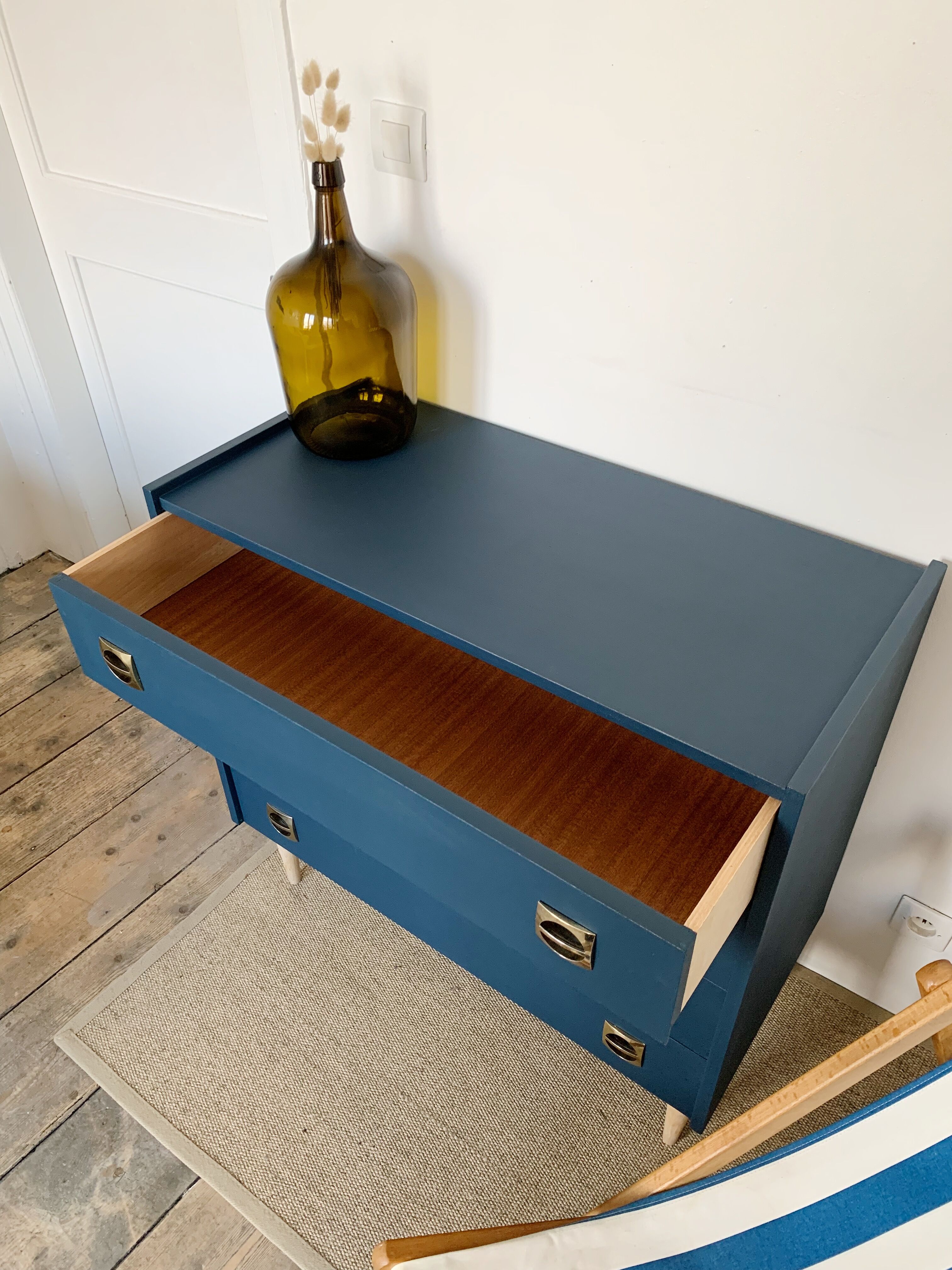 Dresser midnight blue compass feet