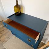 Commode bleu nuit pieds compas