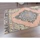 Vintage Turkish Oushak Handmade Wool Cotton Orange Runner 81x345