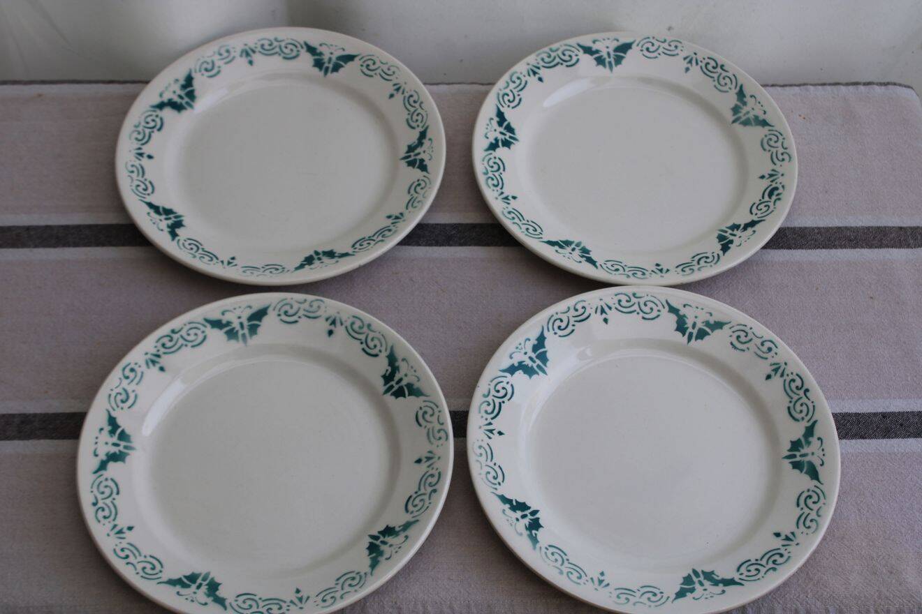 set of 8 ceramic plates "butterflies"