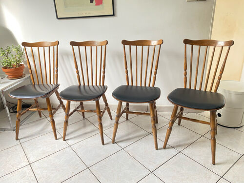 4 chairs bistro baumann tacoma boston vintage 60s
