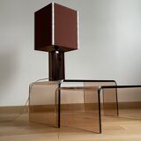 2 altuglas smoked nesting coffee table, 1970s