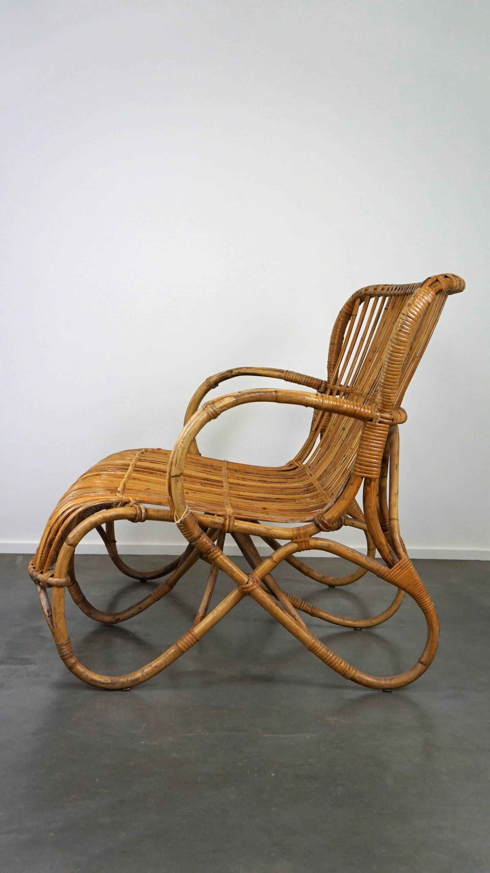 Vintage rattan Belse 8, Dutch Design, 1950, 2-seater sofa