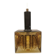 Older square hanging lamp with olive colored outer glass with inner shade of crystal glass