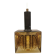Older square hanging lamp with olive colored outer glass with inner shade of crystal glass