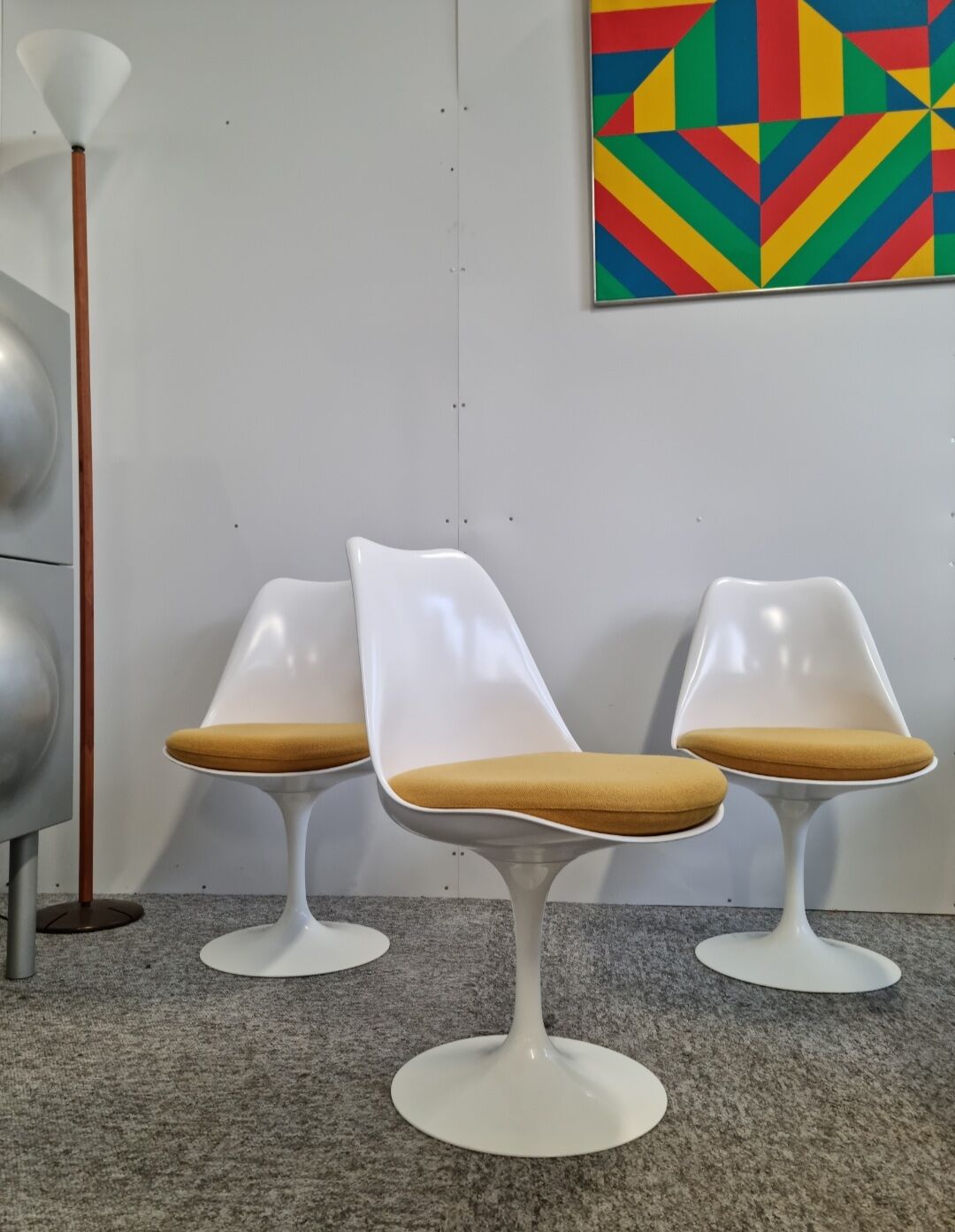 Lot de 3 chaises Tulip d'Eero Saarinen édition Knoll