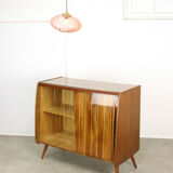 Mid Century Brass and Glass Crooked Pendant Lamp