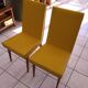 Pair of yellow chairs skaï yellow 60s
