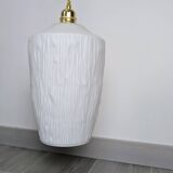 Pair of opaline pendants from the 1960s, luminous simplicity, 140 cm.