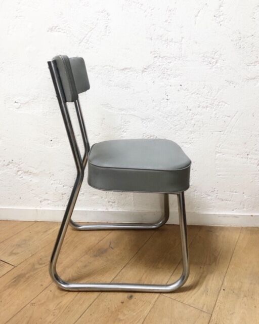 Vintage grey skai chair