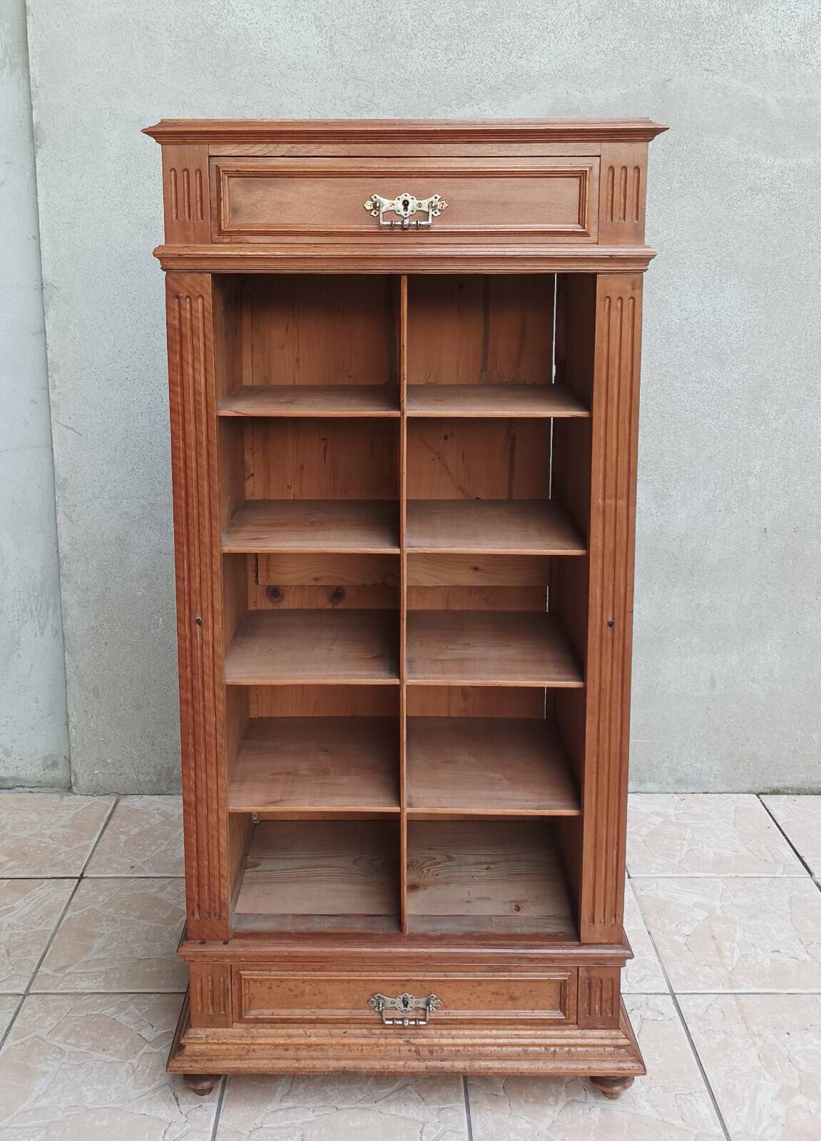 Walnut cabinet stamped BRUN.G.