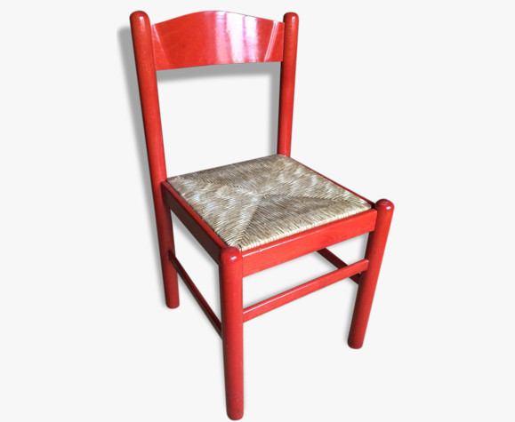 Chaise HABITAT Vintage (Lot de 4 ) Laqué rouge | Selency