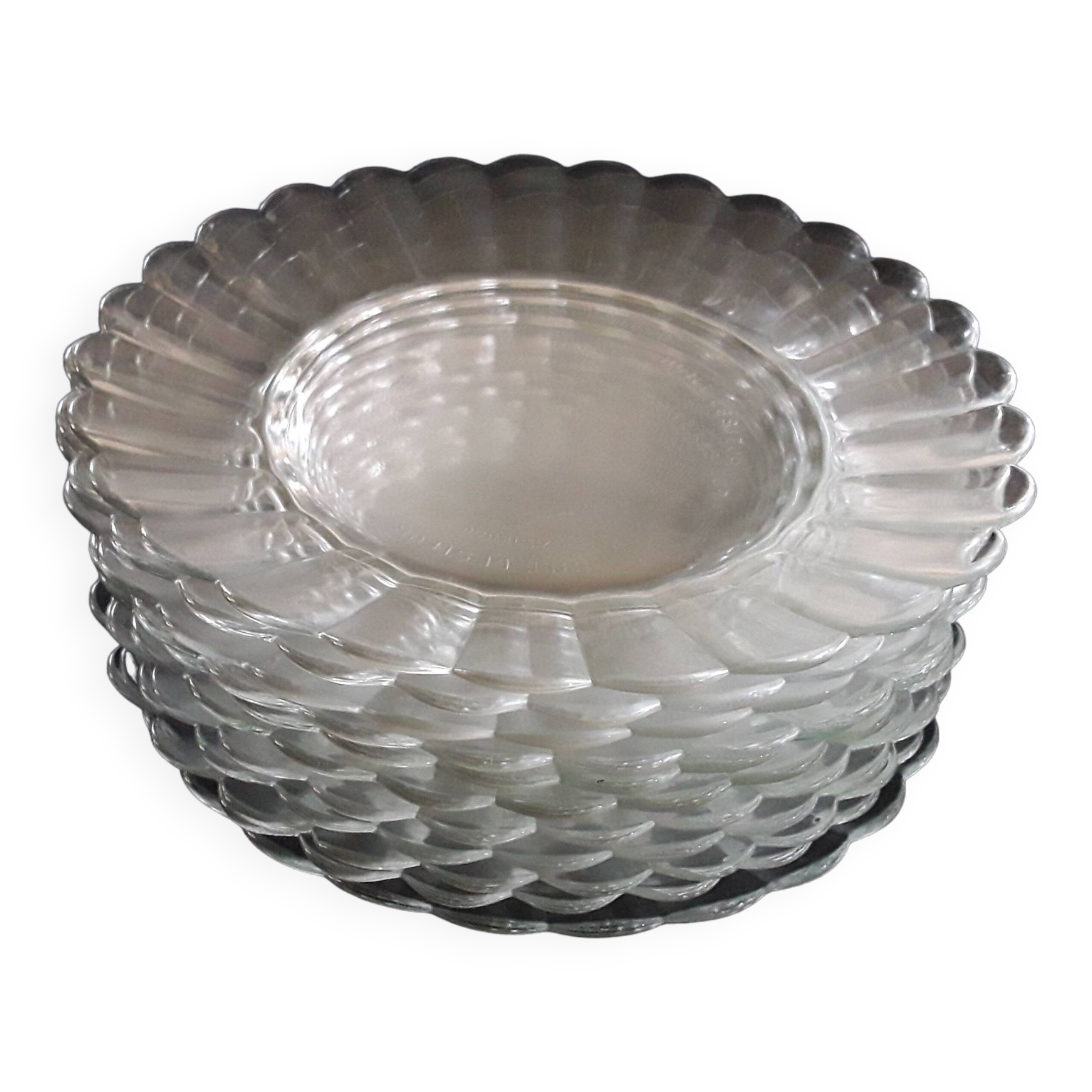 Lot De 6 Assiettes à Dessert Duralex Vintage - Diamètre 18 Cm - En Verre Trempé - Occasion Bon état
