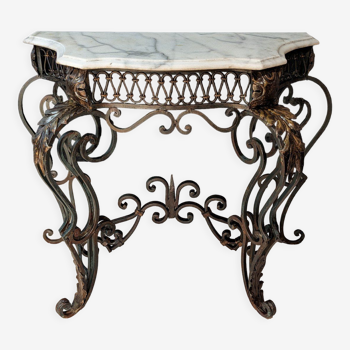 Wrought iron console Louis XV style