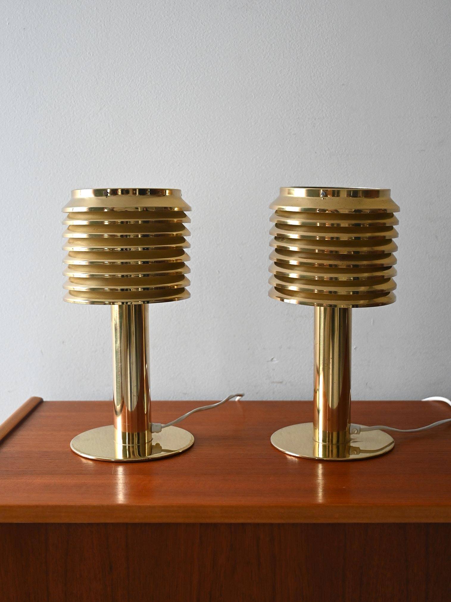 Pair of model B142 brass table lamps by Hans-Agne Jakobsson
