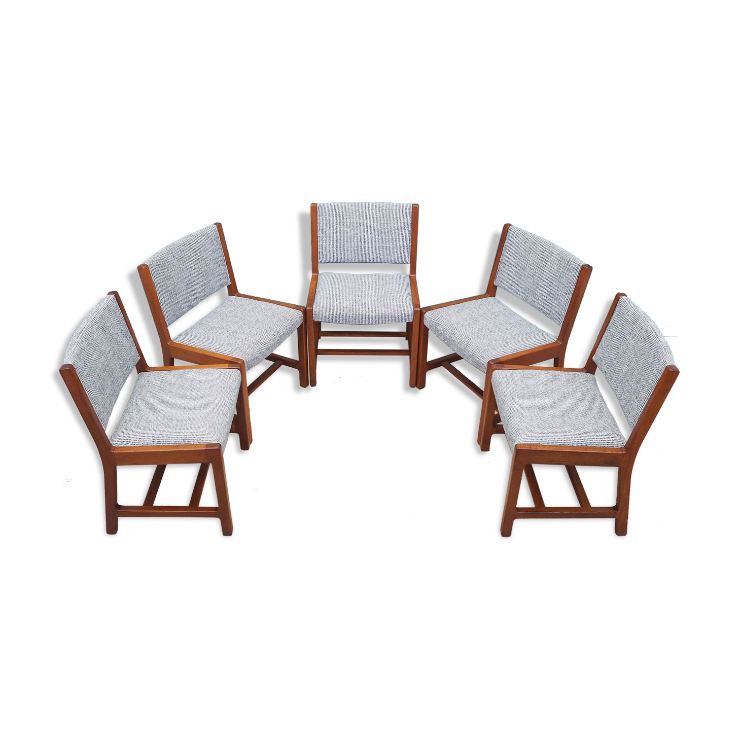 Ensemble de cinq chaises en teck, design danois, années 1970, Danemark