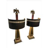 French 1805 Original First Empire pair of “ Napoleonic  Bronze floor lamps