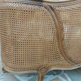 Louis XV style double cane basket bed, mid-20th century