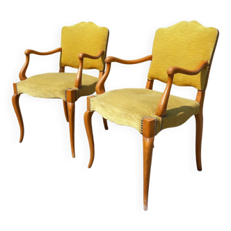 Set of vintage velvet chairs