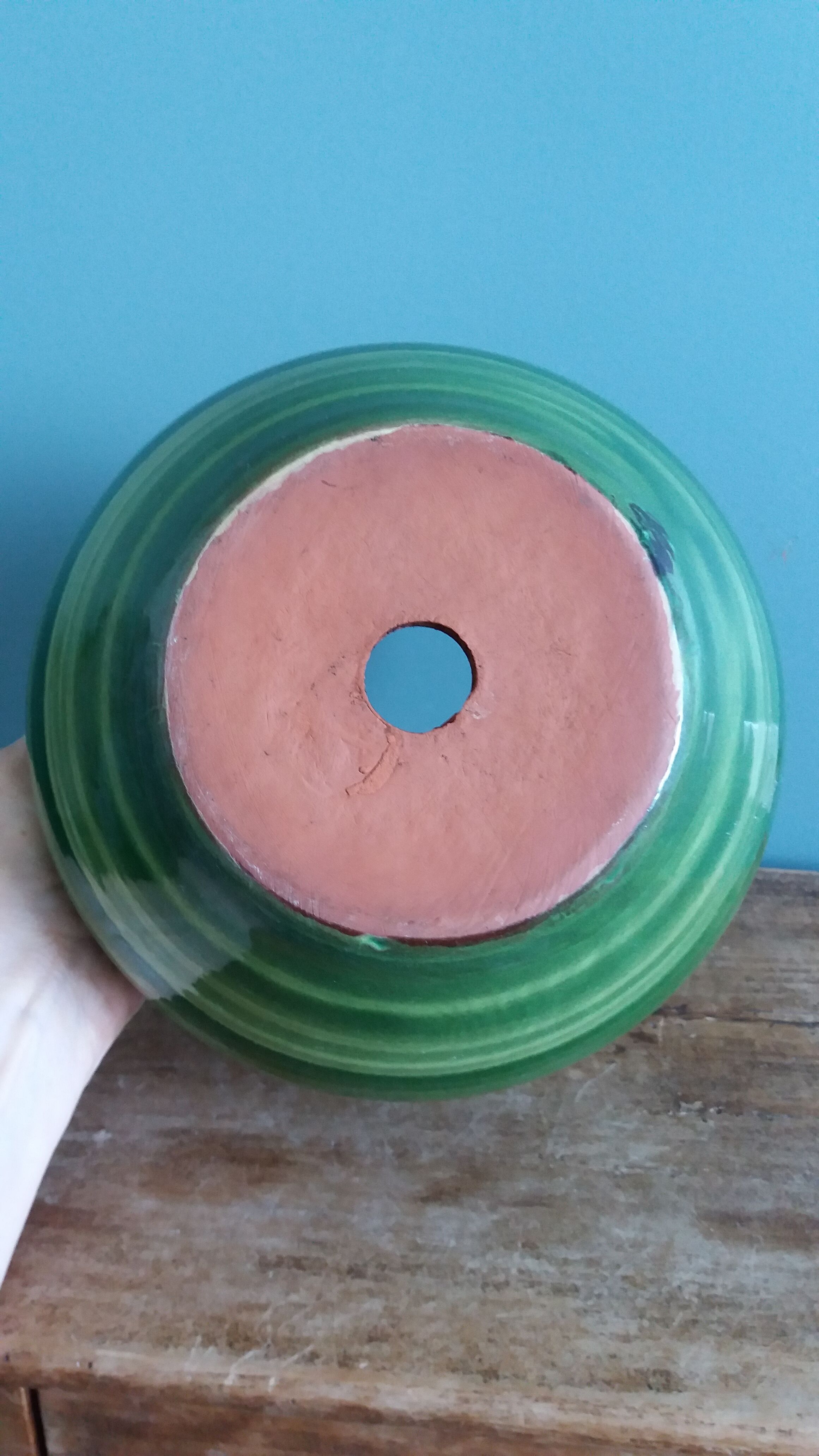 Glazed terracotta flower pot