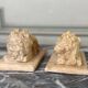 Pair of lions after Canova, alabaster sculpture circa 1880