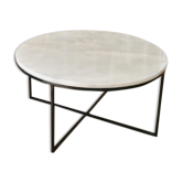 Circular coffee table in white marble Ibiza - 100cm D