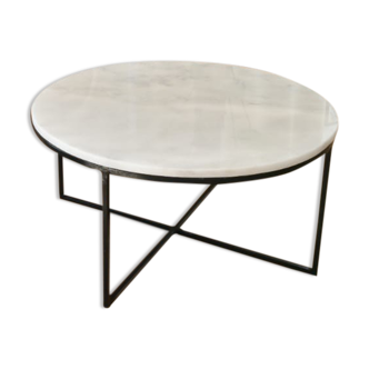 Table basse circulaire en marbre blanc Ibiza - 100cm D