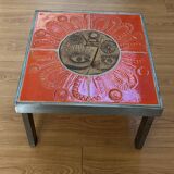 Coffee table end of sofa Roger Capron and Jean Derval ceramic 70s sun model
