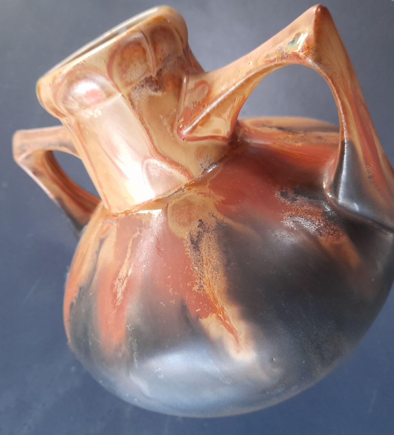 Art Deco stoneware vase signed