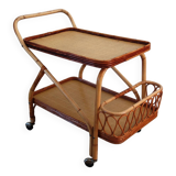 Rattan bar trolley from the 60s