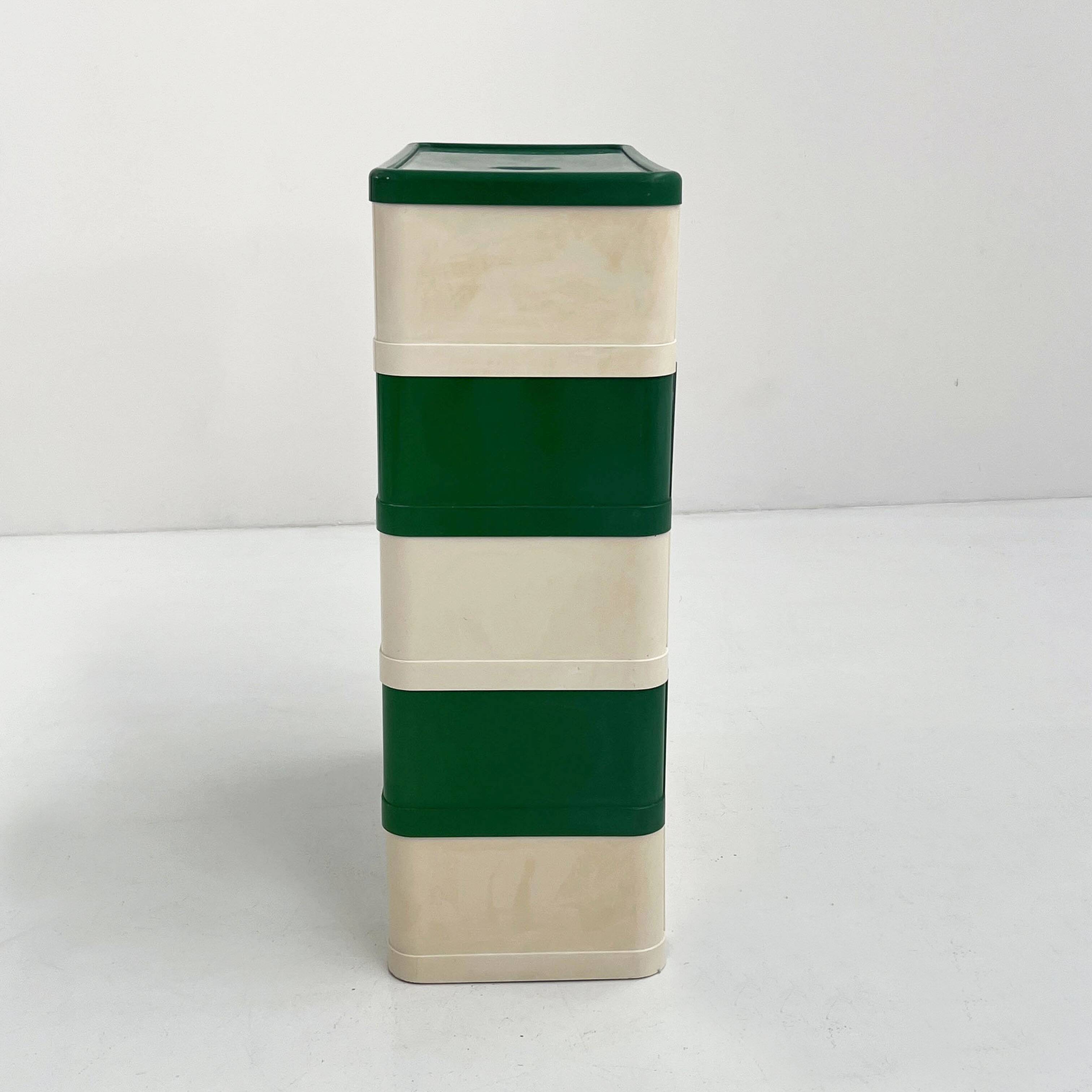 White and green cabinet model “4964” by Olaf Von Bohr for Kartell, 1970