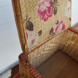 Old worker in wicker with red braiding 60s