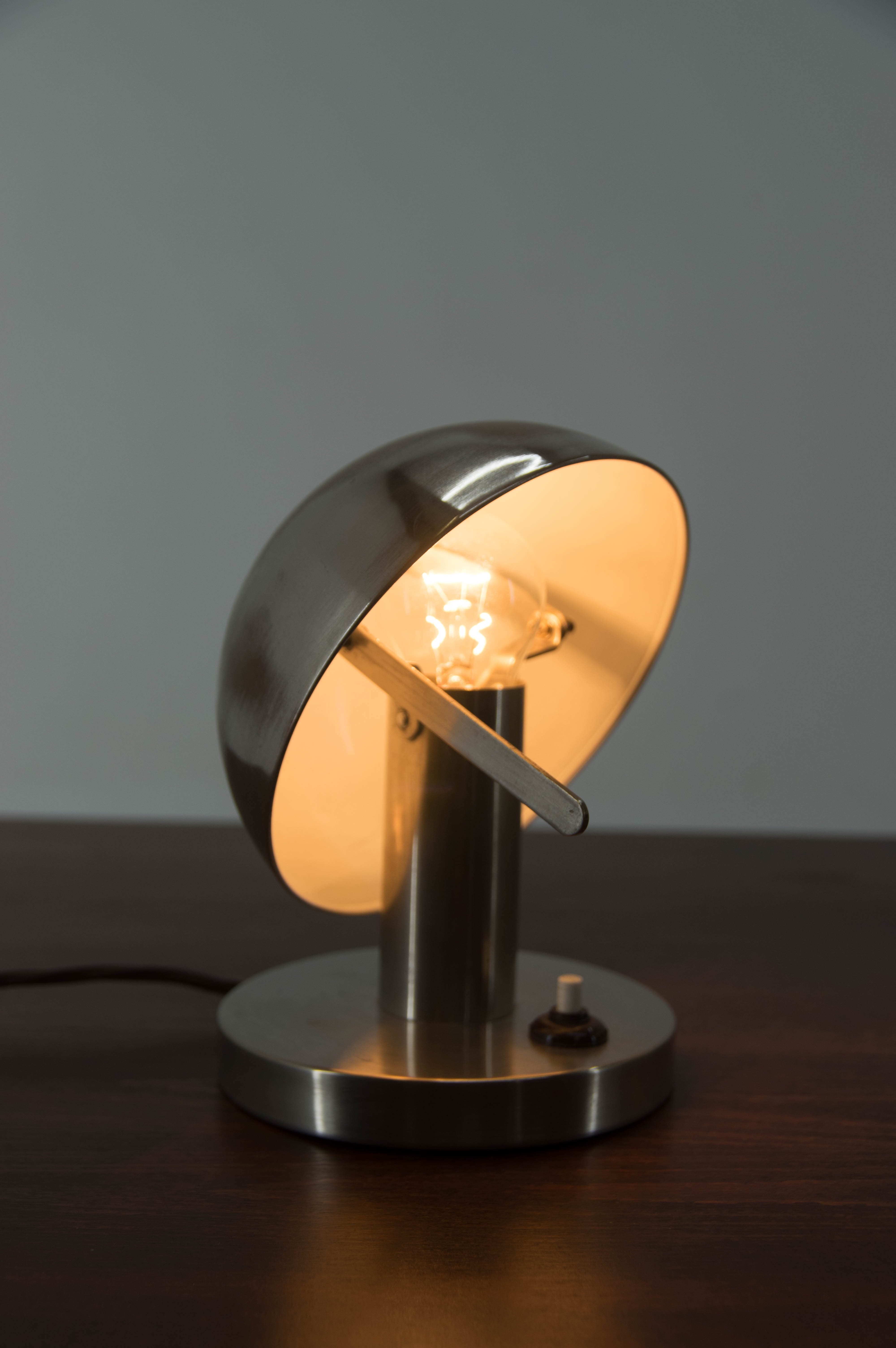 Table or bedside nickel-plated lamp, 1920s
