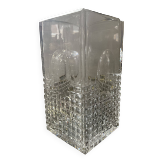 Vintage chiseled crystal vase from the 70s