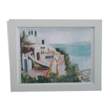 Watercolor landscape sidi bou said the café of delights
