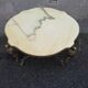 Table basse vintage bronze et marbre
