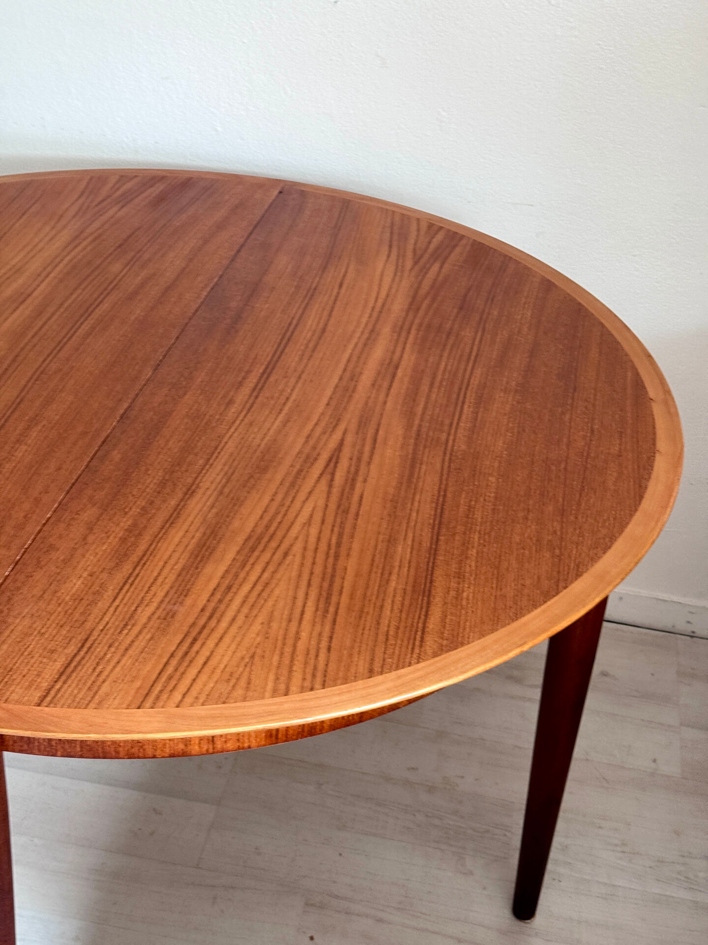 Vintage round dining table 1960s teak Lübke
