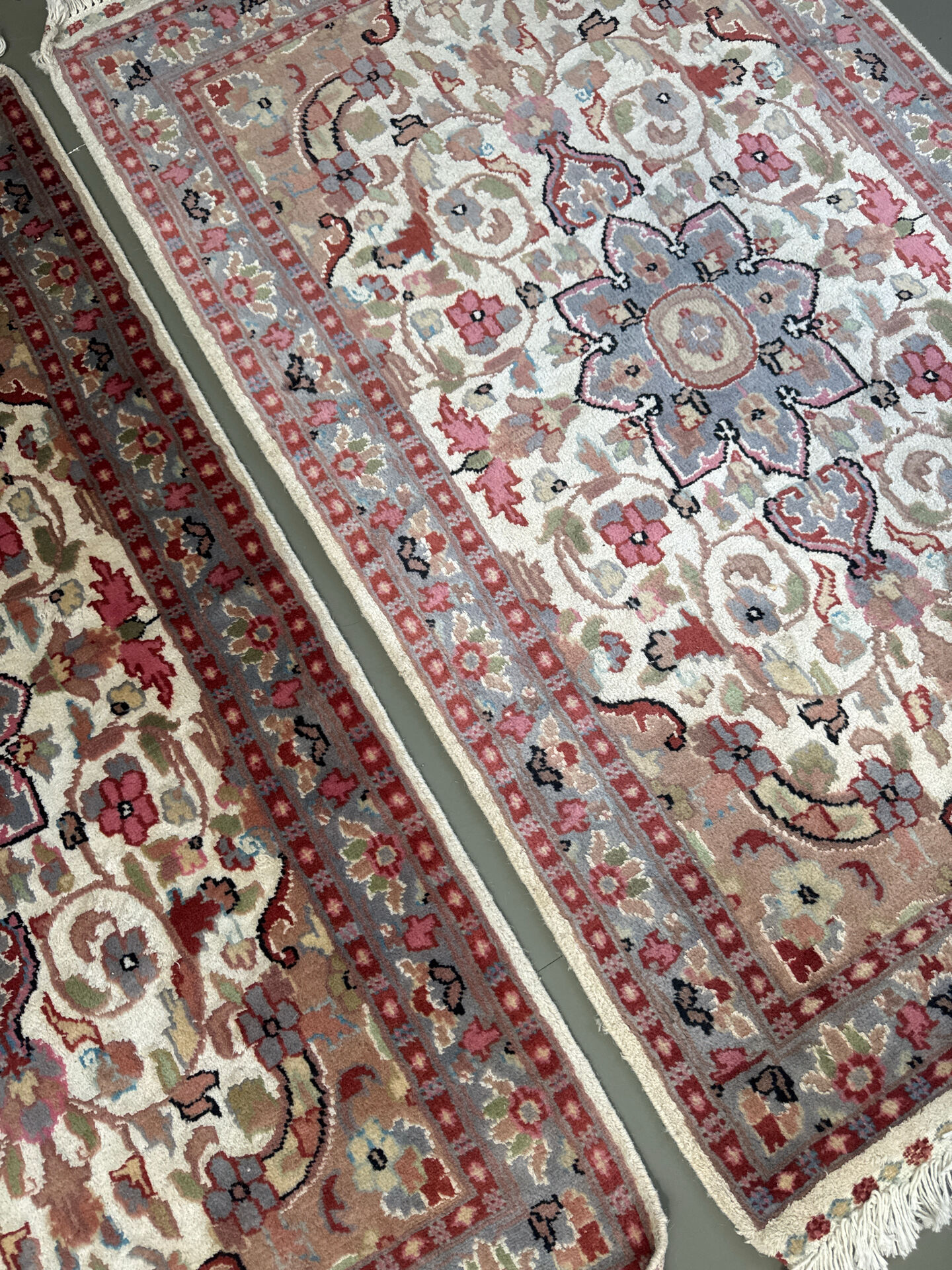 2 vintage silk rugs
