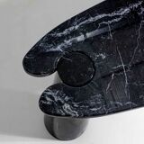 'Eros' console table in black marquina marble by Angelo Mangiarotti