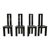 Postmodern Black Dining Chairs by Pietro Costantini, Set of 4, 1970s